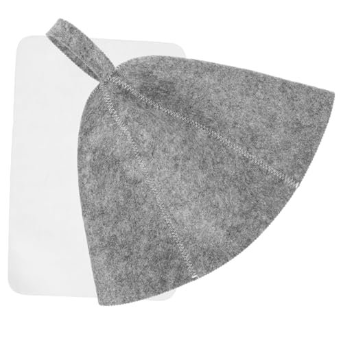 Gatuida Stylischer Sauna Hut Set aus Filz Wasserabsorbierender Saunahat mit Bequemer für Damen und Herren für Sauna und Dampfbad Nutzung Abnehmbarer Unterlage von Gatuida