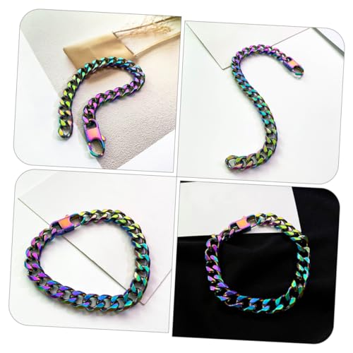 Gatuida Stylisches Punk Armband für Herren Gradient Metallkette Langlebiges Titanstahl Schmuckstück Modisches Handgelenk Accessoire für Alltag und von Gatuida
