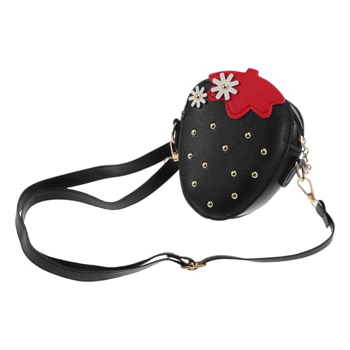 Gatuida Süße Erdbeer Umhängetasche für Mädchen Kinderhandtasche Erdbeerform Farbenfroh PU Material für Alltag und Leicht zu Tragen von Gatuida
