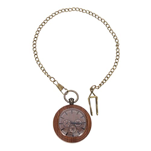 Gatuida Halskette alte Taschenuhr aus Holz Digitaluhr für Frauen Retro-Hängeuhr Herrenuhren Kinder beobachten Spielzeug dekorative Hängeuhr klassisch schmücken Nussbaum Anschauen Mann von Gatuida