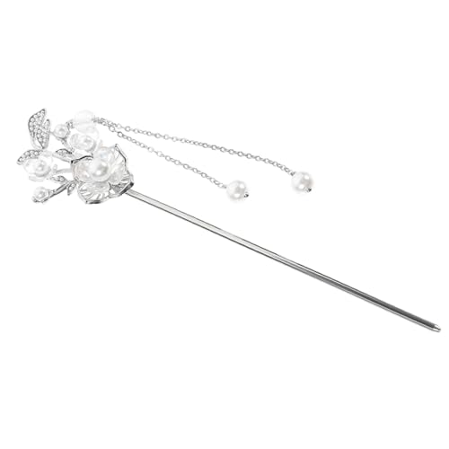Gatuida Tassel Haarschmuck Frauen Blüten Haarnadel Haarschieber für Dutt Chinesischer Stil Klassisch Langlebig Leicht zu Tragen Geeignet für Dickes Lockiges Haar von Gatuida