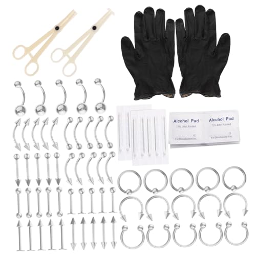 Gatuida Teiliges Body Piercing Schmuck Ohr Nasen Bauchnabel und Augenbrauenpiercing aus Hochwertigem Material Vielseitig Kombinierbar für Damen und Herren für Alltag und Party von Gatuida