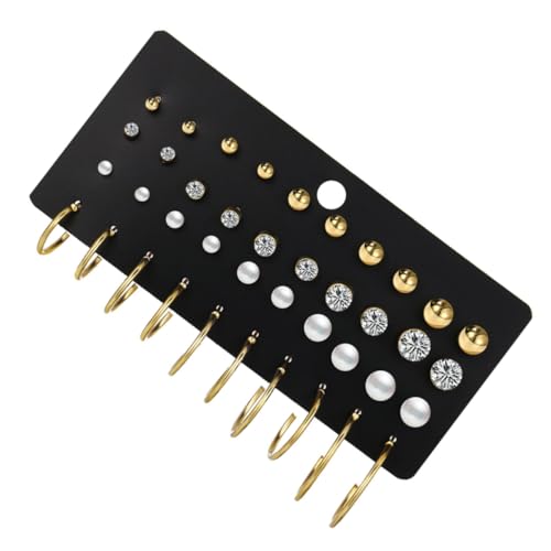 Gatuida Teiliges Ohrstecker Set mit Perlen und Zirkonia Creolen und Piercing Stecker Komfortabel Kratzfest für Mehrere Ohrlöcher Vielseitiger Damenschmuck von Gatuida