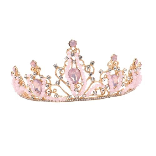 Gatuida Tiara Krone Haarreif mit Pinken Kristallen und Strass Leichtes Prinzessin Haarschmuck Accessoire für Mädchen Geburtstagsfeier Party und Kostüm Komfortabel und Elegant von Gatuida