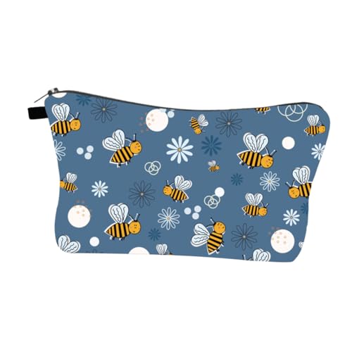 Gatuida Toiletry Bag mit Niedlichem Bienenmuster Tragbare Kosmetiktasche mit Reißverschluss Langlebig und Geräumig Schminktasche für Damen Perfektes zu Muttertag und Geburtstag von Gatuida