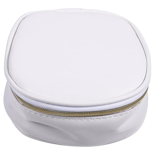 Gatuida Tragbare Mini Kosmetiktasche aus Echtem Leder mit Integriertem Spiegel Multifunktionale Lippenstift Aufbewahrungstasche für Reisen und Outdoor Kompakter Make Up Organizer in Weiß von Gatuida