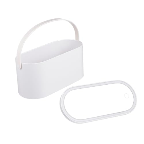 Gatuida Tragbarer Make Up Organizer mit LED Spiegel Großer Kosmetikaufbewahrungskoffer aus Kunststoff und Glas Handlich und Robust für Reisen Camping Business und Outdoor Einsätze von Gatuida