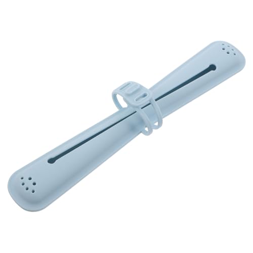 Gatuida Tragbarer Silikon-zahnbürstenhalter Wasserfest Flexibel Leicht Praktischer Zahnbürstenbehälter für Reisen Camping Schule Business Blauer Zahnbürsten-Organizer von Gatuida