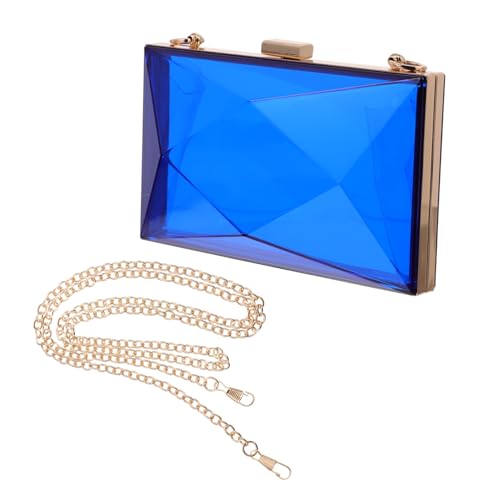 Gatuida Transparente Abendtasche Clutch Damen Elegant Diamantförmig mit Schulterkette Party Umhängetasche Mittelgroß für Cocktail Festliche Anlässe von Gatuida