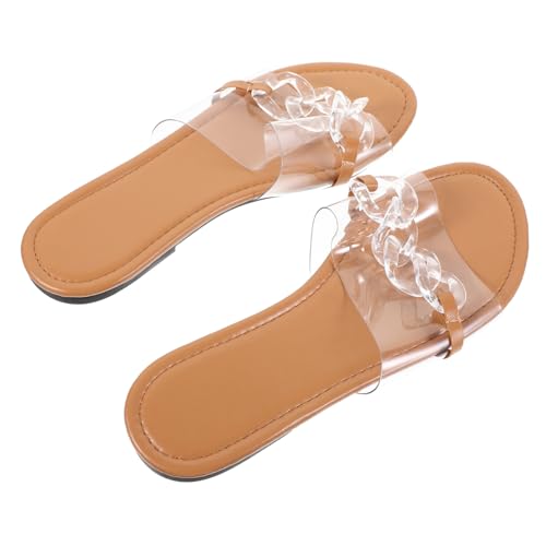 Gatuida Transparente Damen Sandalen Flach Sommer Strandschuhe Bequeme Atmungsaktive Slipper Rutschfeste Sohle Leicht Stylish für Alltag und Strand Gatuida Transparente Damen Sandalen Flach Sommer Strandschuhe Bequeme Atmungsaktive Slipper Rutschfeste Sohle Leicht Stylish für Alltag und Strand von Gatuida