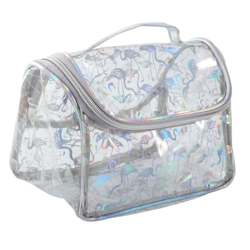 Gatuida Transparente PVC Kosmetiktasche Flamingo Muster Große Kapazität Reise Kulturbeutel Damen Portable Make Up Organizer Toilettenartikel Aufbewahrungsbeutel von Gatuida