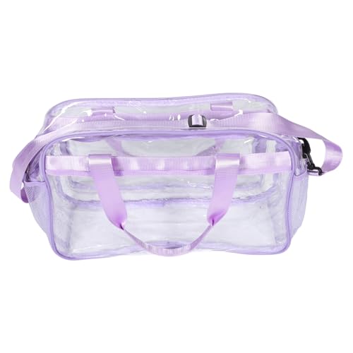 Gatuida Transparente PVC Reisetasche Damen Großvolumig Vielseitige Handtasche Gym Crossbody Modisch Robust für Arbeit Strand und Alltag Rosa von Gatuida