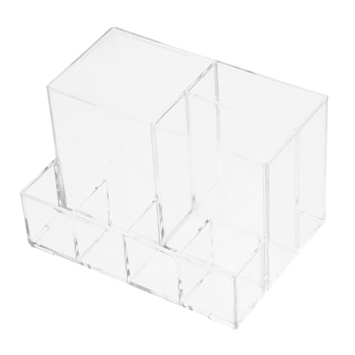 Gatuida Transparenter Acryl Kosmetik Pinselhalter mit Mehrfachfächern Makeup Organizer Behälter für Lippenstift Augenbrauenstift und Pinsel Kompakt und Robust für Schminktisch und von Gatuida