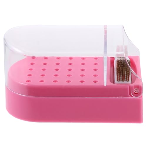 Gatuida Transparenter Nagelfräser Bits Organizer mit Fächern Aufbewahrungsbox für Nagelbohrer und Schleifhülsen Langlebiger Nail Art Polishing Head Halter für Maniküre Zubehör von Gatuida
