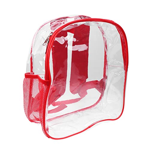 Gatuida Transparenter PVC Rucksack Mit Reißverschluss Als Umhängetasche Und Schultasche Für Junge Mädchen Und Studenten Verstellbare Träger Und Netztaschen Für Wasserflaschen von Gatuida