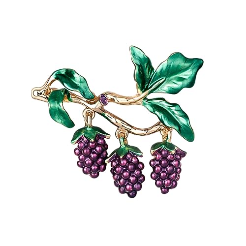 Gatuida Traubenbrosche Legierung mit Strass Anstecknadel für Frauen und Mädchen für Hochzeiten Partys und Tägliche Outfits Stilvolles Modeschmuck Accessoire von Gatuida