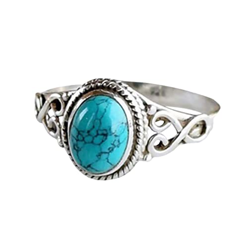 Gatuida Türkisfarbener Damenring Vintage Stil Alloy Schmuck Verstellbar Komfortabel Alltag Party Schmuck von Gatuida