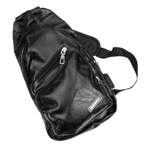 Gatuida USB Ladefunktion Diebstahlsicherer Herren Brustbeutel Leichter Tragbarer Crossbody Schultertasche für Outdoor Sport Wandern Radfahren Alltag Schwarz von Gatuida