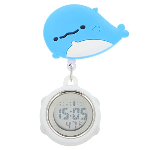 Gatuida Uhr Wecker digital Clip-on-Uhr Damenuhren Digitaluhr tragbare Zeitmessuhr Arzt hängende Uhr teleskopisch Abzeichen Stethoskop Anschauen Student Zubehör Kieselgel von Gatuida