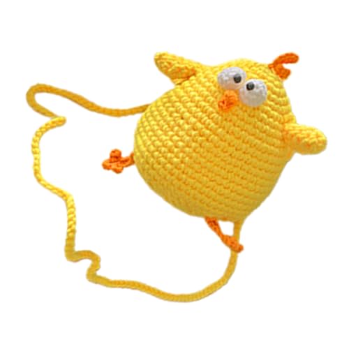 Gatuida Umhängetasche Gehäkelt Süße Cartoon Huhn Geldbörse Handgefertigte Mini Crossbody Tasche für Mädchen Praktische und Vielseitige Münztasche Perfektes für Junge Mädchen von Gatuida