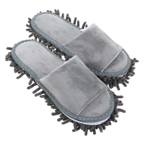 Gatuida Unisex Chenille Mop Slippers mit Zehenausschnitt Rutschfeste Waschbare Hausschuhe für Fliesenböden Angenehm und Vielseitig Indoor Gebrauch von Gatuida