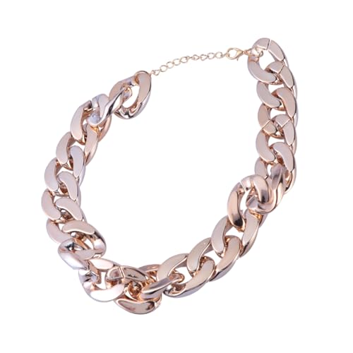 Gatuida Unisex Goldkette Chunky Punk Choker Halskette Kurz Verstellbar Modisch Robust Langlebige Legierung und Acryl von Gatuida