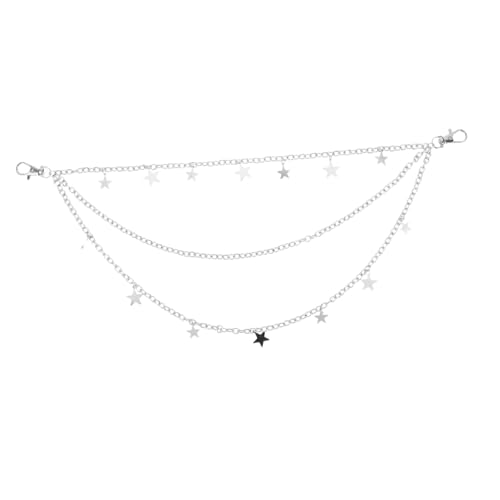 Gatuida Unisex Sternanhänger Gürtel Mehrlagige Punk Hip Hop Hosendekoration Robuste Waist Chain für Modisches Accessoire für Männer und Frauen von Gatuida