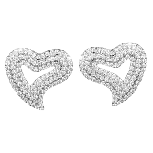Gatuida Herzohrringe Mit Strass-funkeln Zierliche Ohrstecker Aus Metall Süße Hochzeitsohrringe Für Damen Elegantes Modeschmuck-statement Für Jeden Anlass von Gatuida