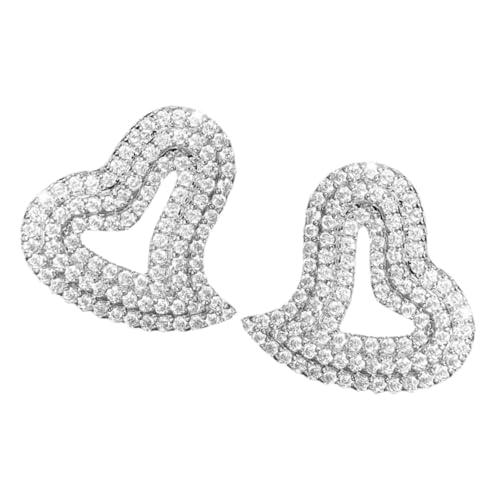 Gatuida Unregelmäßige Herz Ohrstecker Damen Strass Schmuck Glitzernde Ohrstecker Modischer Modeschmuck Süßer Ohrschmuck für Frauen von Gatuida