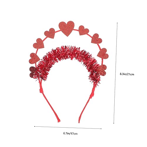 Gatuida Valentinstag Haarreif Damen Herzförmige Kopfbedeckung Leichtes Love Heart Haarschmuck Komfortables Stirnband für Party und Festtagskostüm von Gatuida