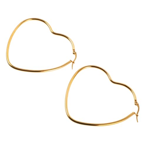 Gatuida Vergoldete Herz Creolen Ohrringe Damen Leichtes Schmuck für Frauen Ästhetische Ohrhänger Langlebig und Komfortabel von Gatuida