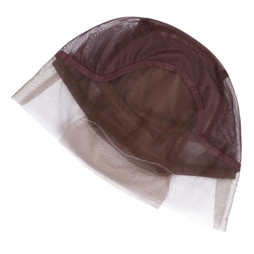 Gatuida Verstellbare Atmungsaktive Perückenkappe aus Mesh mit Spitzenfront Leichte Komfortable Perückennetzkappe für Damen Braune Langlebige Haarnetzkappe Schweißabsorbierend und Angenehm von Gatuida