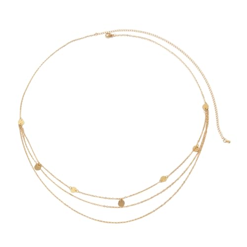 Gatuida Verstellbare Bauchkette aus Metall Leichte Körperkette für Frauen Eleganter Körperschmuck für Party Festival und Strand Goldfarbene Hüftkette mit Schlichtem Design von Gatuida