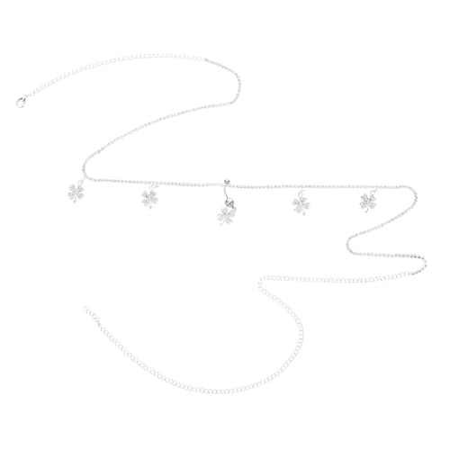 Gatuida Verstellbare Damen Bauchkette mit Funkelnden und Strassakzenten Leichte Körperkette mit Vierblättrigem Kleeblatt Anhänger für Strand Party und Besondere Anlässe von Gatuida