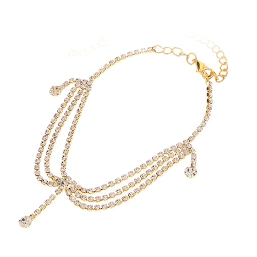 Gatuida Verstellbare Metall Fußkette mit Funkelnden Strasssteinen Wasserdichtes Beach Schmuckaccessoire für Damen für Strandpartys Festivals und Tägliches Tragen von Gatuida