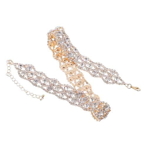 Gatuida Verstellbare Strass Kragenkette Damen Modeschmuck Choker Halskette Glänzende Clavicle Kette Goldfarben für Alltag und Besondere Anlässe von Gatuida