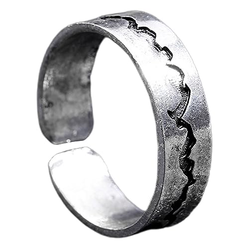 Gatuida Verstellbarer Crack Ring Nachtleuchtend Antik Silber Schmuck Accessoire Blau Grün von Gatuida