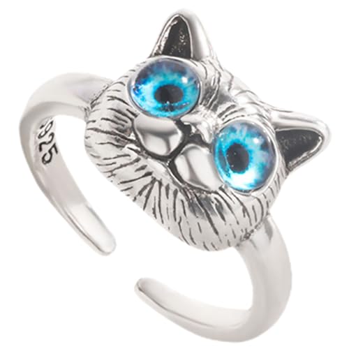 Gatuida Verstellbarer Damen Ring Katzenmotiv Offener Fingerring Süßer Schmuck für Frauen und Mädchen von Gatuida