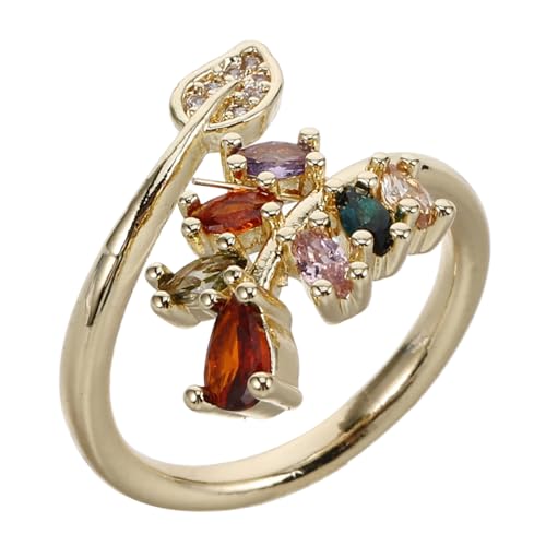 Gatuida Verstellbarer Damenring Geometrisch mit Blumenmotiv Mikropavé Zirkonia Filigran Verarbeitet Funkelndes Schmuckstück für Alltag und Besondere Anlässe von Gatuida