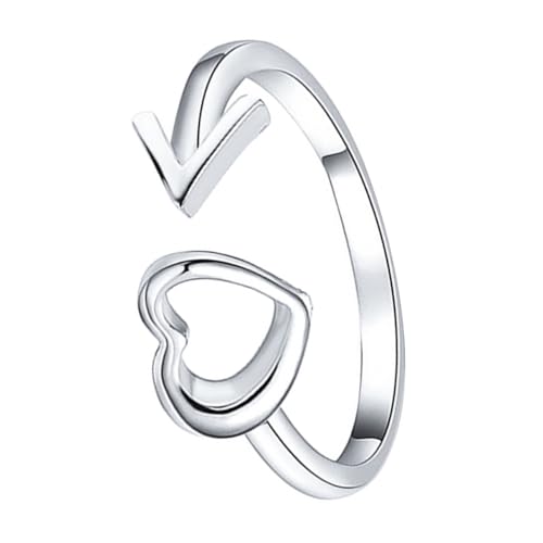 Gatuida Verstellbarer Damenring Herz Motiv Design Offener Edelstahl Schmuck Elegant Für Alltag Party Hochzeit Gatuida Verstellbarer Damenring Herz Motiv Design Offener Edelstahl Schmuck Elegant Für Alltag Party Hochzeit von Gatuida