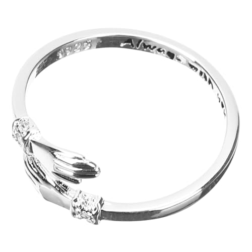 Gatuida Verstellbarer Damenring Offenes Design Umarmende Hände Stil Schmuck für Verlobung Geburtstag Valentinstag von Gatuida