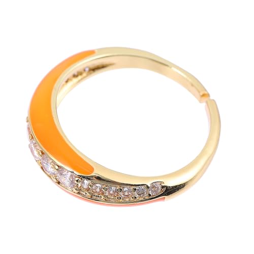 Gatuida Verstellbarer Damenring aus Kupferplattiertem Modischer Mehrfarbiger Finger Schmuck Komfortabel und Langlebig Geschenk für Geburtstag Party und Alltag von Gatuida