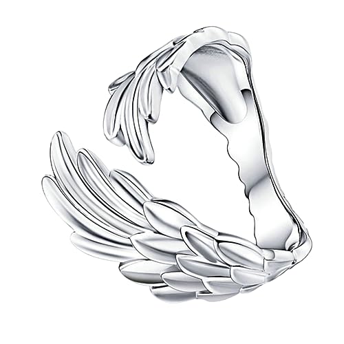 Gatuida Verstellbarer Damenring mit Eleganten Flügeln Sterling Silber Offener Ring für Kostüme Partys und Besondere Anlässe von Gatuida
