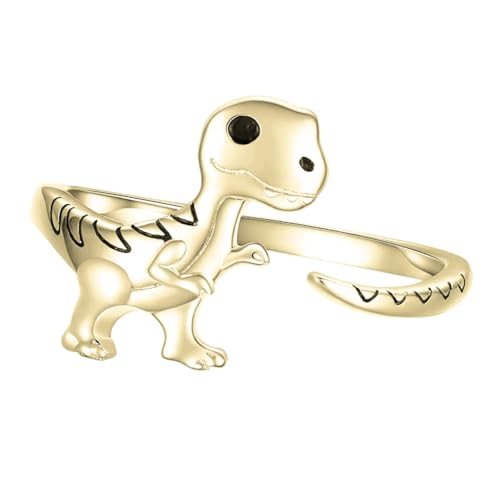 Gatuida Verstellbarer Dinosaurier Ring Damen Schmuck Kreativer Offener Fingerring Modisch Einfach für Alltag Party von Gatuida