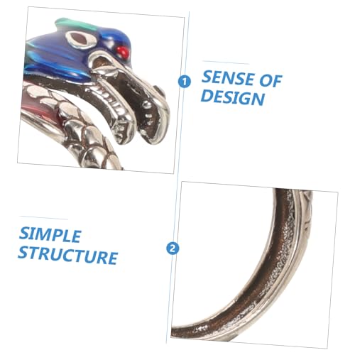 Gatuida Verstellbarer Drachenring Damen Herren Offener Kupferring Emaille Schmuck Retro Zodiac Kreativer Finger Schmuck Alltag und Festliche Anlässe von Gatuida