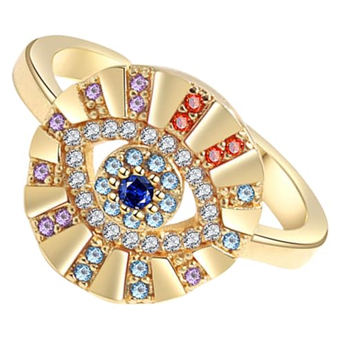 Gatuida Verstellbarer Evil Eye Ring Damen Schmuck Böser Blick Modischer Fingerschmuck Geschenkidee von Gatuida