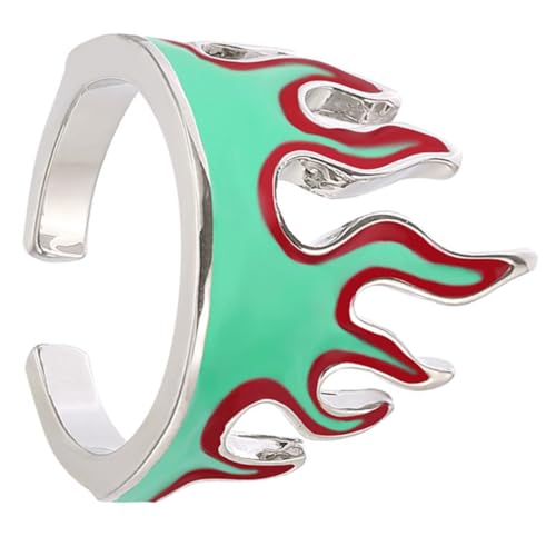 Gatuida Verstellbarer Feuerflammen Ring aus Modischem Legierungsmetall Offenes Design für Damen und Herren Individueller Streetstyle Schmuck als Trendiger Fingerring und von Gatuida