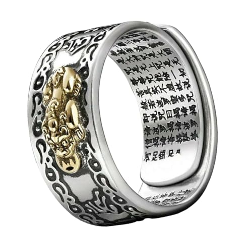 Gatuida Verstellbarer Herrenring Aus Legierung Mit Feiner Gravur Vivid Feng Shui Schmuck Zubehör von Gatuida