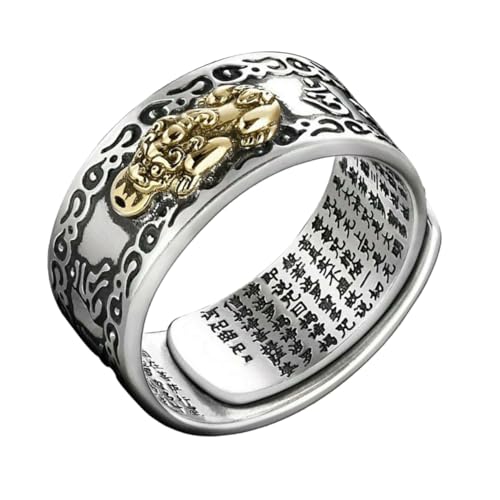 Gatuida Verstellbarer Herrenring aus Legierung mit Buddhistischen Offener Vintage Fingerring für Männer Modisches Schmuckaccessoire Glücksbringer und Geschenkidee von Gatuida