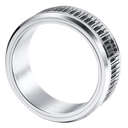 Gatuida Verstellbarer Klavierring aus Drehbarer Schwarzer und Weißer Klaviertasten Fingerring Modisches Schmuckstück für Alltag Party Cosplay für Musikliebhaber von Gatuida